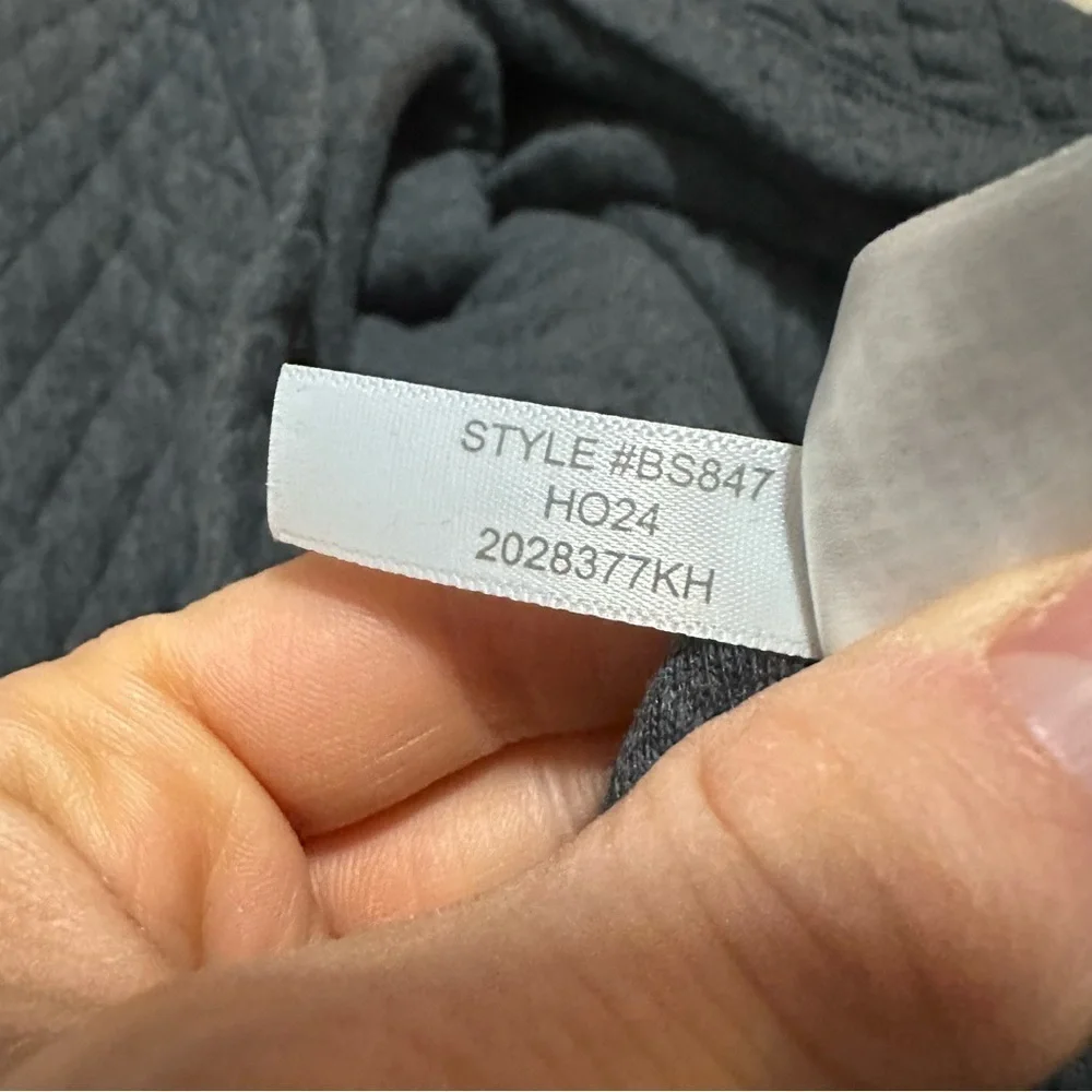 J crew heather carbon Quilted half-zip